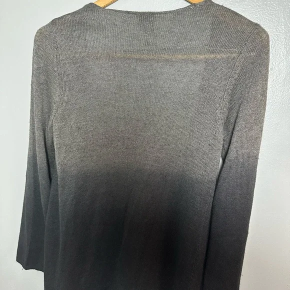 Chico's 1 Gray Ombre Gray Women's cardigan Sweater M Silk Cashmere - Picture 4 of 5